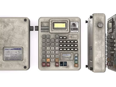Rugged Industrial Control Equipment Panel With Metal Enclosure Multiple Buttons And LCD 3d model