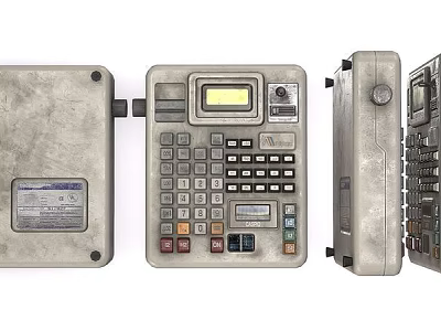Rugged Industrial Control Equipment Panel With Metal Enclosure Multiple Buttons And LCD 3d model