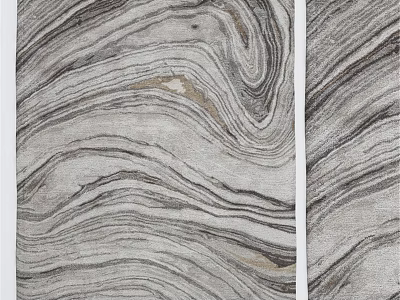 Modern Square Rug With Wavy Gray Black Abstract Textured Design For Home Decor 3d model