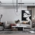 Modern sofa coffee table combination 3d model