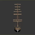 Classic Handcrafted Wooden Sailboat Model With Multiple Masts And White Sails