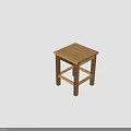 Simple Solid Wood Square Stool Furniture With Natural Finish And Stable Legs