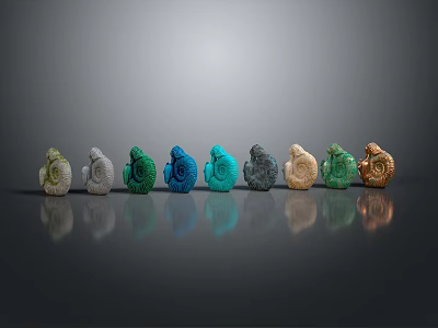 Colorful Decorative Household Items With Various Colors And Smooth Reflective Surface 3d model