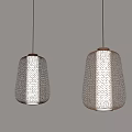 Two Stylish Modern Black And White Mesh Design Pendant Lights