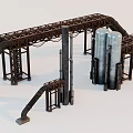 Heavy Duty Industrial Equipment With Large Metal Pipes And Steel Support Frames
