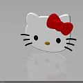 Cute Hello Kitty Shaped Children's Furniture With White Head Red Bow And Black Whiskers