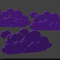 Purple Cloud Shaped Wall Decor For Modern Home Living Space Decoration Art