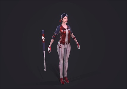 Baseball Female Athlete 3d model