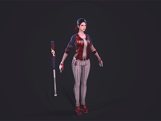 Baseball Female Athlete 3d model