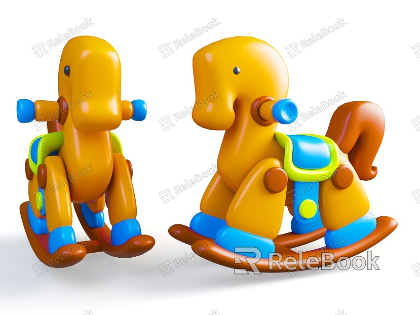 Cartoon style rocking horse children's toy theme children's toy toy rocking horse model