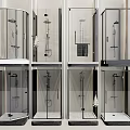 Modern Shower Sauna Units With Glass Enclosures And Multiple Showerhead Designs