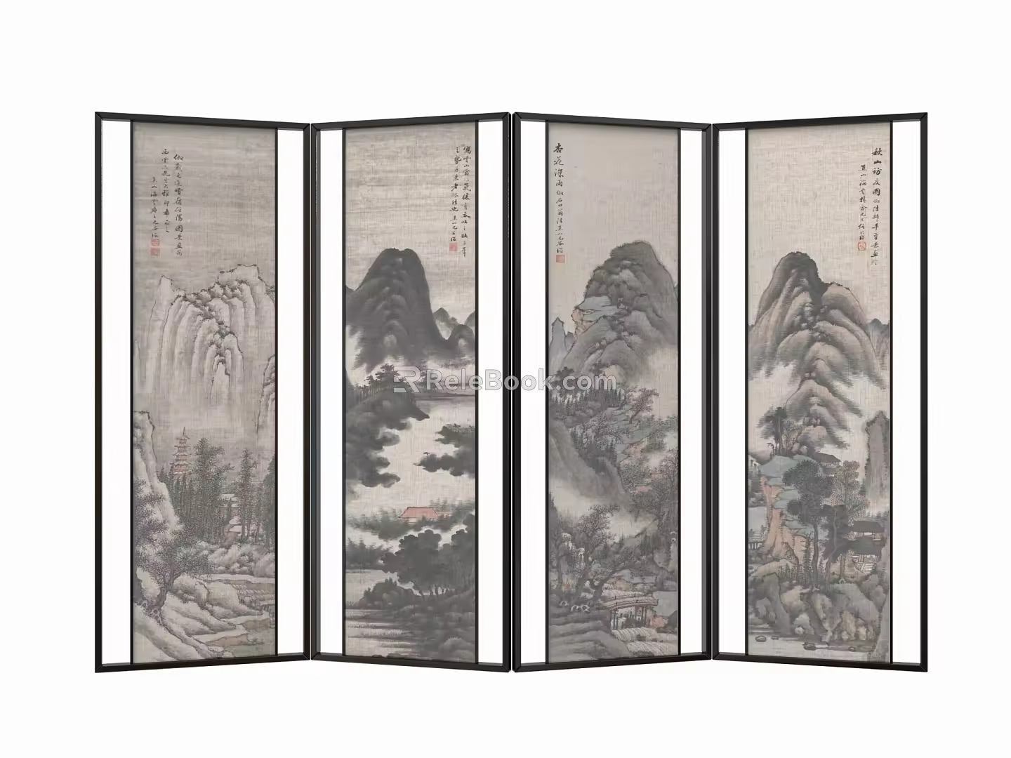 New Chinese Screen Chinese Partition 3d model