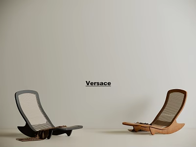 Versace Modern Lounge Chairs in Black and Brown with Ergonomic Design 3d model