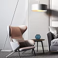 Nordic Sofa Coffee Table Combination 3d model