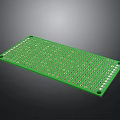Green Printed Circuit Board For Electronic Devices With Holes And Components