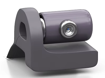 Projection Monitoring Camera With Modern Grey Design And Stable Desktop Stand 3d model