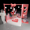 Pink Themed Women's Day Decor With 38 Balloons Heart Shapes And Gift Displays