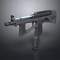Modern Tactical Weapon With Black Body Metal Rail And Magazine Design