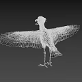 Flying Dodo Bird With Spread Wings Gray Feathers And Yellow Beak