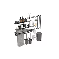 Modern Black Metal Bathroom Accessories With Toothbrush Holder Soap Dish And Tumbler