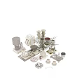 Stylish Modern Decorative Ornament Collection With Ceramic Vases Plant Branches Candles And Books