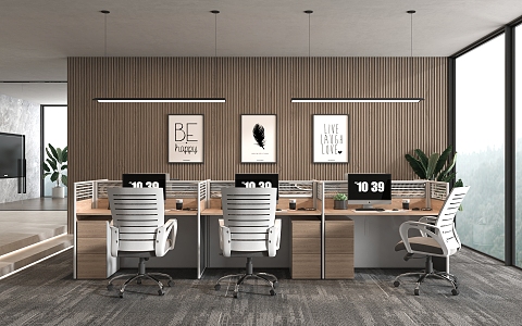 Modern public office area 3d model