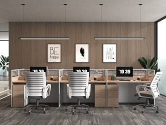 Modern public office area 3d model