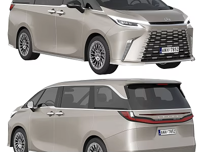 Silver MPV Car Modern Exterior Design With Front Rear View Grille Headlights And Wheels 3d model