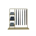 Modern Retail Display Shelves With Multi Tier Racks And Hanging Clothing Rods