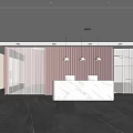 Fitness Dance Studio With Ballet Barres Large Mirror Wooden Floor White Curtains And Arched Door