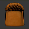 Modern Stylish Orange Upholstered Chair With Textured Back And Black Legs