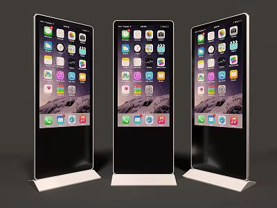 Public Facility Standing Digital Display Screens With Multiple Apps For Public Information 3d model