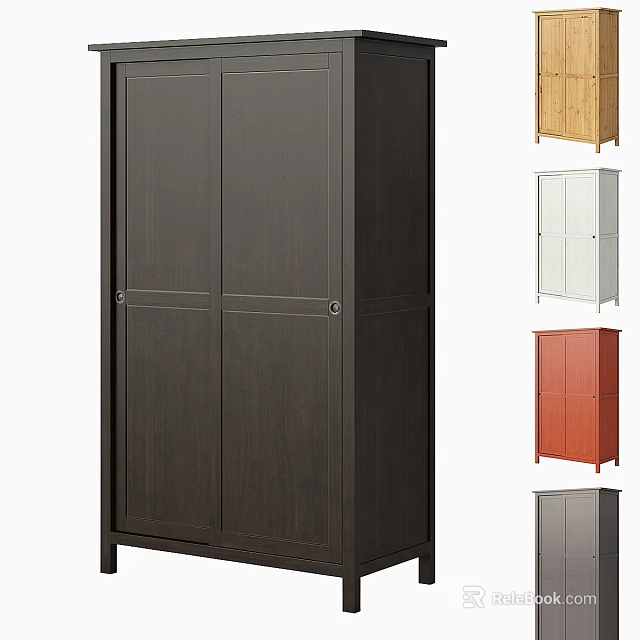 Storage Cabinet with Double Door in Multiple Colors for Home Organization 3d model 