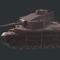 Rusty Military Tank With Turret Cannon Tracks And Metal Armor Details