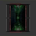 Modern Tech Cooling System With Green LED Lights And Metallic Frame Structure