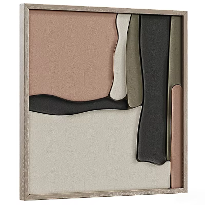 Modern 3D Geometric Wall Decor With Beige Pink And Black Artistic Design 3d model