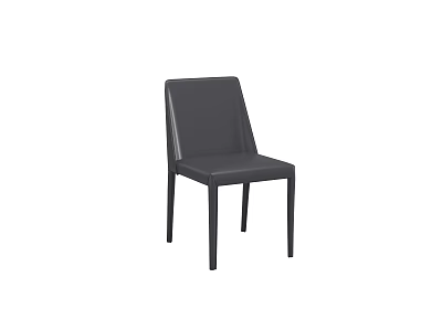 Modern Black Upholstered Dining Chair With Minimalist Design And Sleek Legs 3d model