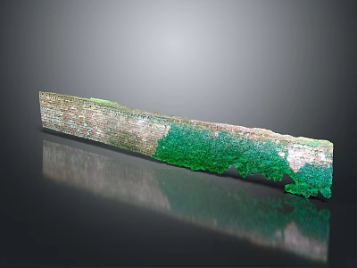 Ancient Textured Long Artifact With Green Patina And Weathered Surface 3d model