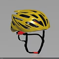 Yellow Bicycle Helmet With Aerodynamic Design Ventilation Holes And Adjustable Black Strap