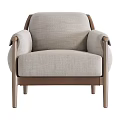 Comfortable Light Gray Fabric Single Seater Sofa With Wooden Frame And Modern Design