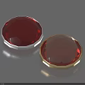 Round Cut Red Gemstone Jewelry with Elegant Silver and Gold Metallic Settings Shiny Design