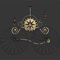 Vintage Horse Carriage Featuring Decorative Bird Ornament Red Lanterns And Wheels