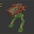 3D Rendered Mechanical Robot With Multi Legged Structure And Camouflage Design