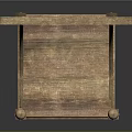 Traditional Wooden Chair With Carved Cross Backrest And Hollowed Legs Design