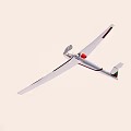 Red And White Glider Flying In Clear Blue Sky Under Bright Sun