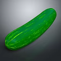Fresh Green Cucumber Vegetable with Smooth Skin and Striped Pattern on Gray Background