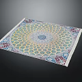 Traditional Decorative Rug With Intricate Geometric Pattern And Colorful Motifs For Home Furniture