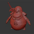 Fantasy Blue Armored Penguin Warrior Character With Sword And Leather Belt