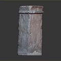 Natural Scenic Landscape With Weathered Red Brown Stone Pillar Under Gray Sky