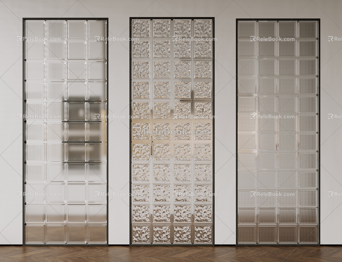 glass brick partition glass wall art glass partition glass screen transparent brick 3d model